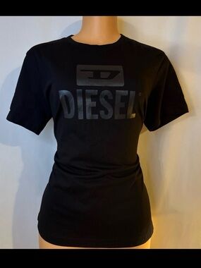 Diesel Black Short-Sleeve Logo Tee